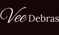 Logo of Vee Debras with a black background