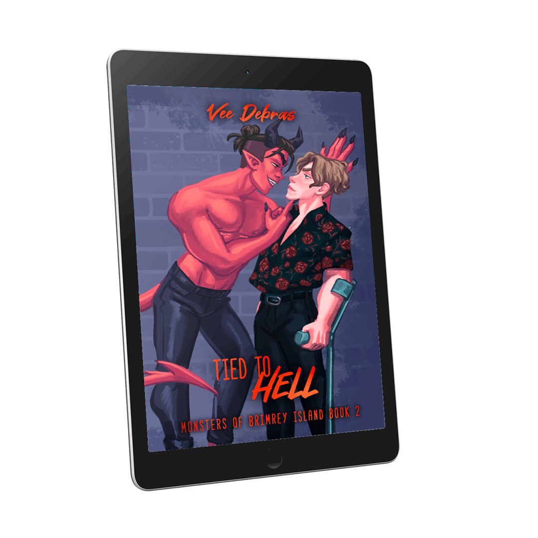 Ebook mockup of Tied to Hell by Vee Debras 